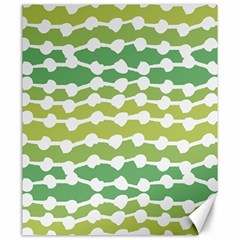 Polkadot Polka Circle Round Line Wave Chevron Waves Green White Canvas 20  X 24   by Mariart