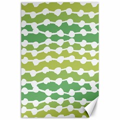 Polkadot Polka Circle Round Line Wave Chevron Waves Green White Canvas 24  X 36  by Mariart