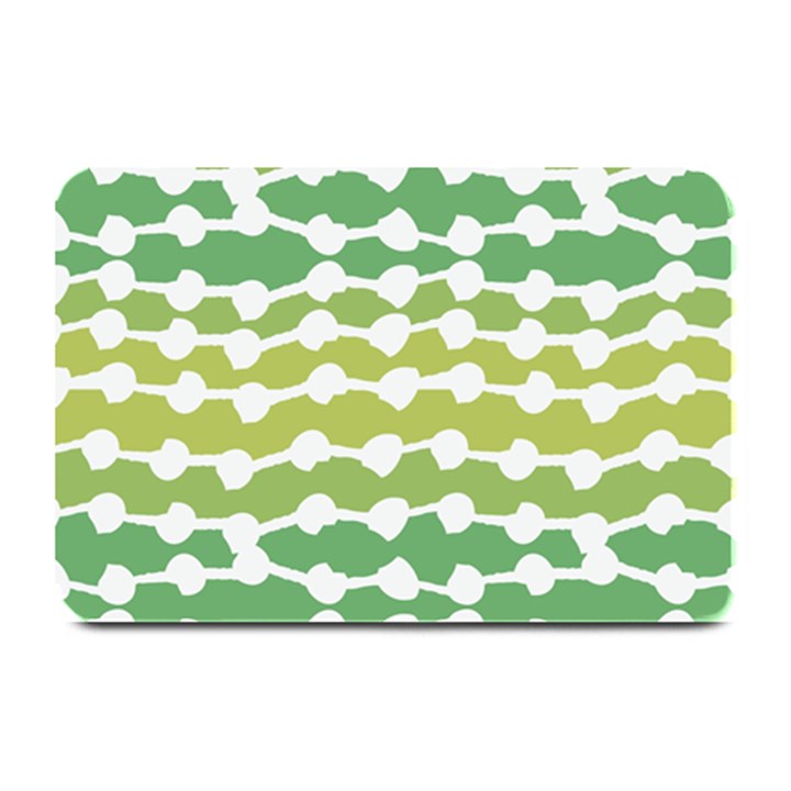 Polkadot Polka Circle Round Line Wave Chevron Waves Green White Plate Mats