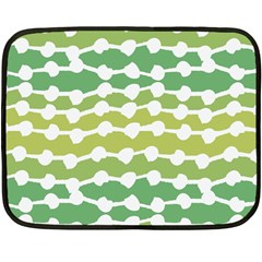 Polkadot Polka Circle Round Line Wave Chevron Waves Green White Fleece Blanket (mini) by Mariart