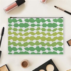 Polkadot Polka Circle Round Line Wave Chevron Waves Green White Cosmetic Bag (large)  by Mariart