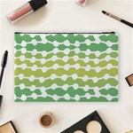 Polkadot Polka Circle Round Line Wave Chevron Waves Green White Cosmetic Bag (Large)  Back