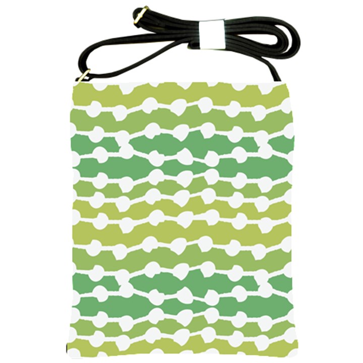 Polkadot Polka Circle Round Line Wave Chevron Waves Green White Shoulder Sling Bags