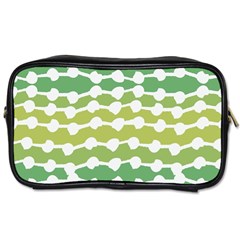 Polkadot Polka Circle Round Line Wave Chevron Waves Green White Toiletries Bags 2-side by Mariart