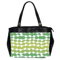 Polkadot Polka Circle Round Line Wave Chevron Waves Green White Office Handbags (2 Sides)  by Mariart