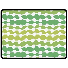 Polkadot Polka Circle Round Line Wave Chevron Waves Green White Fleece Blanket (large)  by Mariart