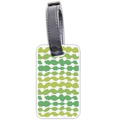 Polkadot Polka Circle Round Line Wave Chevron Waves Green White Luggage Tags (one Side)  by Mariart