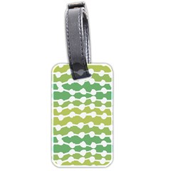 Polkadot Polka Circle Round Line Wave Chevron Waves Green White Luggage Tags (two Sides) by Mariart