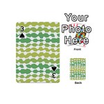 Polkadot Polka Circle Round Line Wave Chevron Waves Green White Playing Cards 54 (Mini)  Front - Spade3