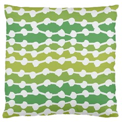 Polkadot Polka Circle Round Line Wave Chevron Waves Green White Large Cushion Case (one Side) by Mariart