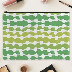 Polkadot Polka Circle Round Line Wave Chevron Waves Green White Cosmetic Bag (xxxl)  by Mariart