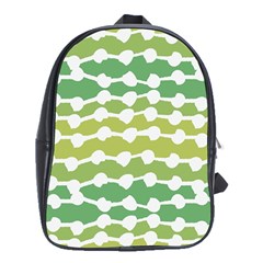 Polkadot Polka Circle Round Line Wave Chevron Waves Green White School Bags (xl)  by Mariart