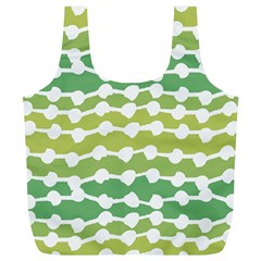 Polkadot Polka Circle Round Line Wave Chevron Waves Green White Full Print Recycle Bags (l)  by Mariart