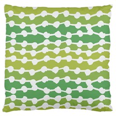 Polkadot Polka Circle Round Line Wave Chevron Waves Green White Large Flano Cushion Case (two Sides) by Mariart