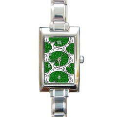 Leaf Green Rectangle Italian Charm Watch by Mariart