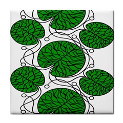 Leaf Green Tile Coasters