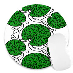 Leaf Green Round Mousepads by Mariart