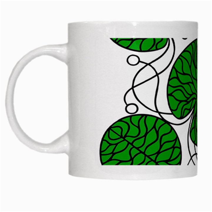 Leaf Green White Mugs