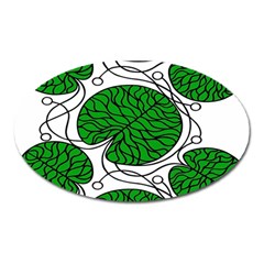 Leaf Green Oval Magnet