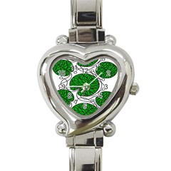 Leaf Green Heart Italian Charm Watch