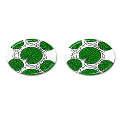 Leaf Green Cufflinks (oval)