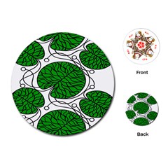 Leaf Green Playing Cards (round)  by Mariart