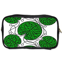 Leaf Green Toiletries Bags by Mariart