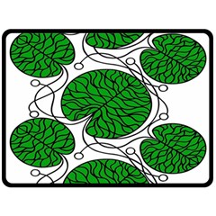 Leaf Green Fleece Blanket (large)  by Mariart