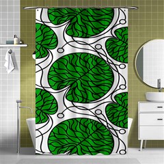 Leaf Green Shower Curtain 48  X 72  (small) 