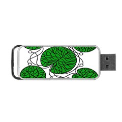 Leaf Green Portable Usb Flash (two Sides) by Mariart