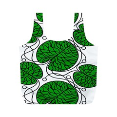 Leaf Green Full Print Recycle Bags (m)  by Mariart