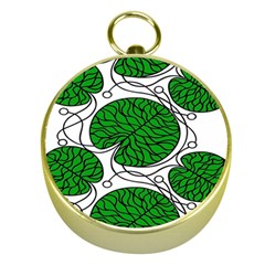 Leaf Green Gold Compasses by Mariart