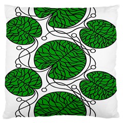 Leaf Green Large Flano Cushion Case (one Side) by Mariart