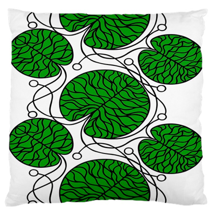 Leaf Green Large Flano Cushion Case (Two Sides)