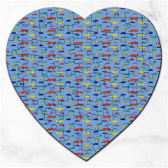 Miniature Car Buses Trucks School Buses Jigsaw Puzzle (heart) by Mariart