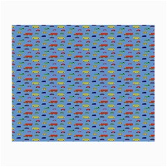 Miniature Car Buses Trucks School Buses Small Glasses Cloth (2-side) by Mariart