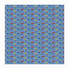 Miniature Car Buses Trucks School Buses Medium Glasses Cloth (2-side) by Mariart