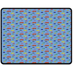 Miniature Car Buses Trucks School Buses Double Sided Fleece Blanket (medium)  by Mariart