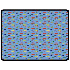 Miniature Car Buses Trucks School Buses Double Sided Fleece Blanket (large)  by Mariart