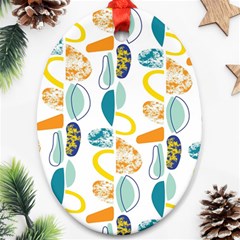 Pebbles Texture Mid Century Ornament (oval) by Mariart