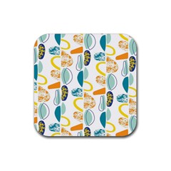 Pebbles Texture Mid Century Rubber Coaster (square)  by Mariart