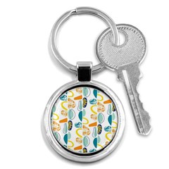 Pebbles Texture Mid Century Key Chains (round) 