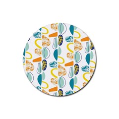 Pebbles Texture Mid Century Rubber Coaster (round)  by Mariart