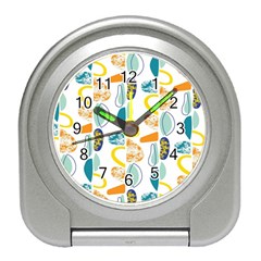 Pebbles Texture Mid Century Travel Alarm Clocks