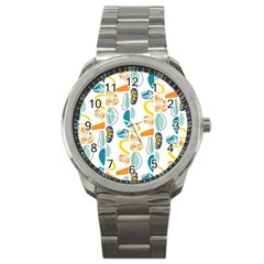 Pebbles Texture Mid Century Sport Metal Watch by Mariart