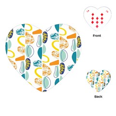 Pebbles Texture Mid Century Playing Cards (heart) 