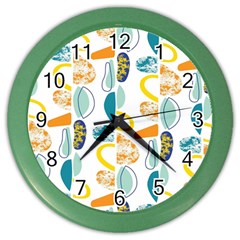 Pebbles Texture Mid Century Color Wall Clocks by Mariart