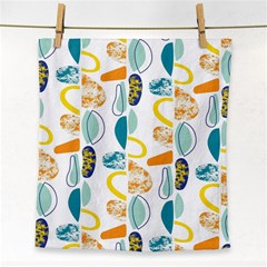 Pebbles Texture Mid Century Face Towel by Mariart