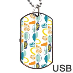 Pebbles Texture Mid Century Dog Tag Usb Flash (one Side)