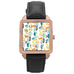 Pebbles Texture Mid Century Rose Gold Leather Watch  by Mariart